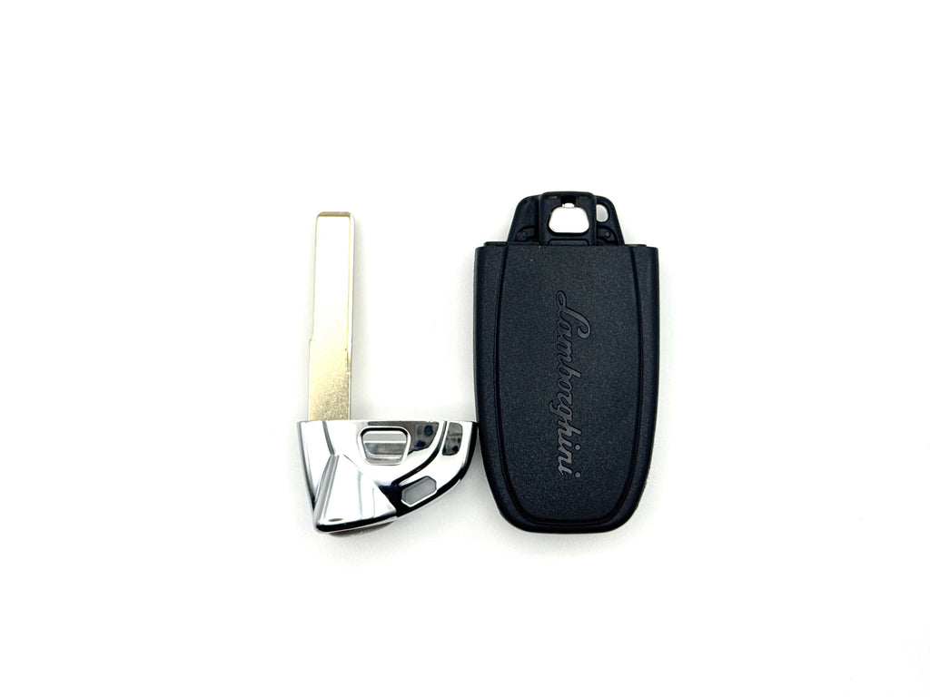 Lamborghini key fob on a white background with key blade separate
